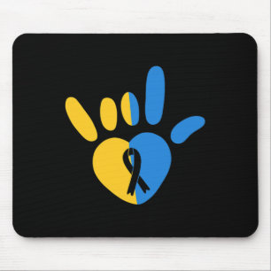 Love Sign Non-verbal Down Syndrome Awareness Heart Mouse Pad