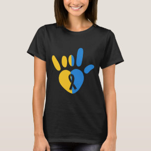 Love Sign Non-verbal Down Syndrome Awareness Heart T-Shirt