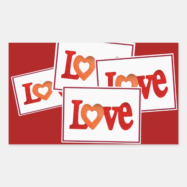 Love Sign Rectangular Sticker (Front)
