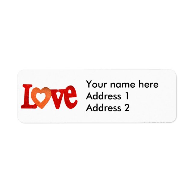 Love Sign Return Address Label (Front)