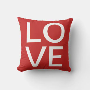 LOVE sign Valentines day typo Throw Cushion Red
