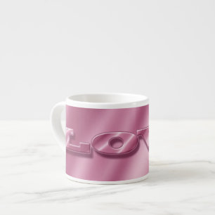 Love. Silk pink valentine's texture. Espresso Cup
