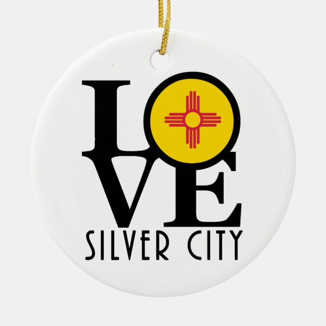 LOVE Silver City Ceramic Ornament (Front)