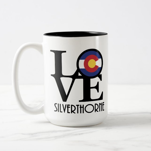 LOVE Silverthorne Colorado 15oz Two-Tone Coffee Mug (Left)