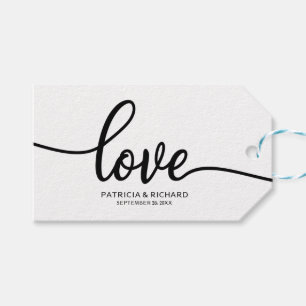 Love- Simple Chic Calligraphy Wedding Favour Tags