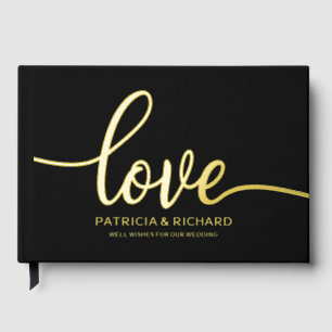 Love Simple Chic Calligraphy Wedding Guest Book