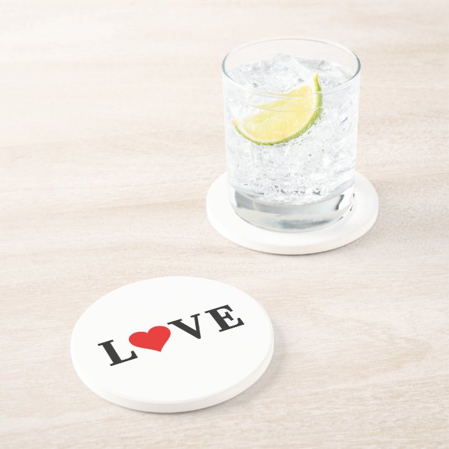 LOVE Simple Minimalist Elegant Coaster (Side)