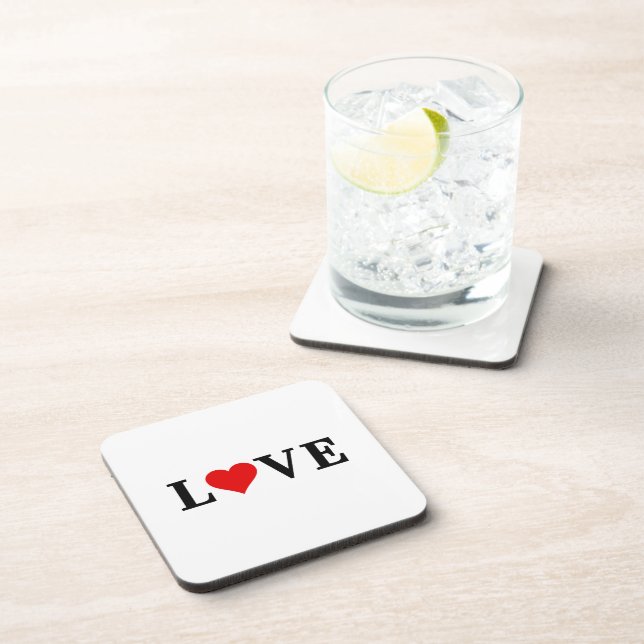 LOVE Simple Minimalist Elegant Coaster (Right Side)