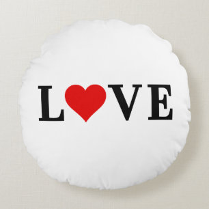 LOVE Simple Minimalist Elegant Round Cushion