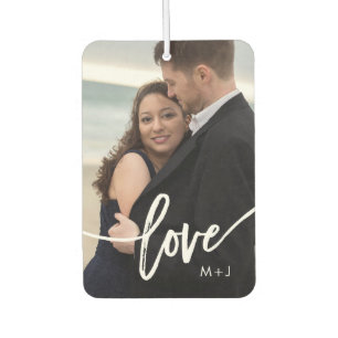 Love Simple Modern Typography with your Photo Car Air Freshener
