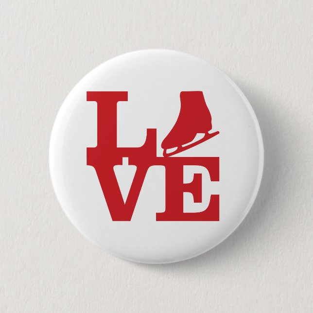 Love Skate 6 Cm Round Badge (Front)