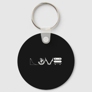 Love Skateboarding T Shirt Key Ring