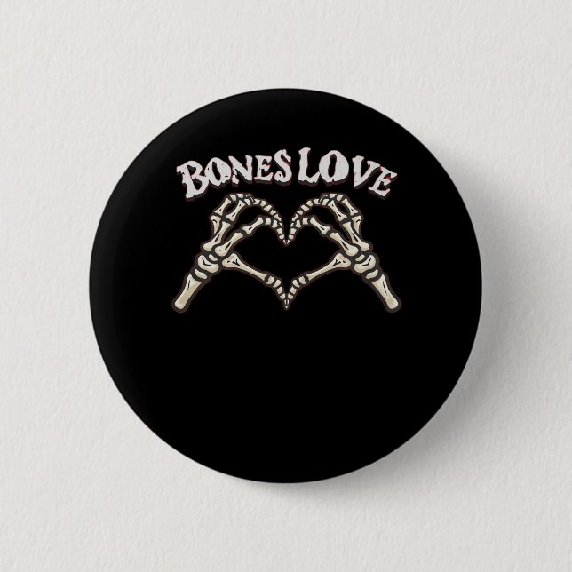 Love Skeleton Hand Classic 6 Cm Round Badge (Front)