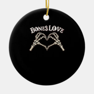 Love Skeleton Hand Classic Ceramic Ornament