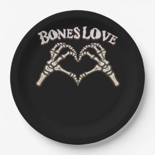 Love Skeleton Hand Classic Paper Plate