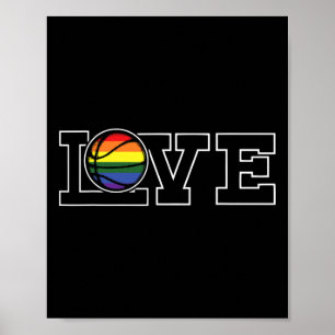 Love Sketll Lgbt-q Gay Pride Rainbow Flag Sport Fa Poster