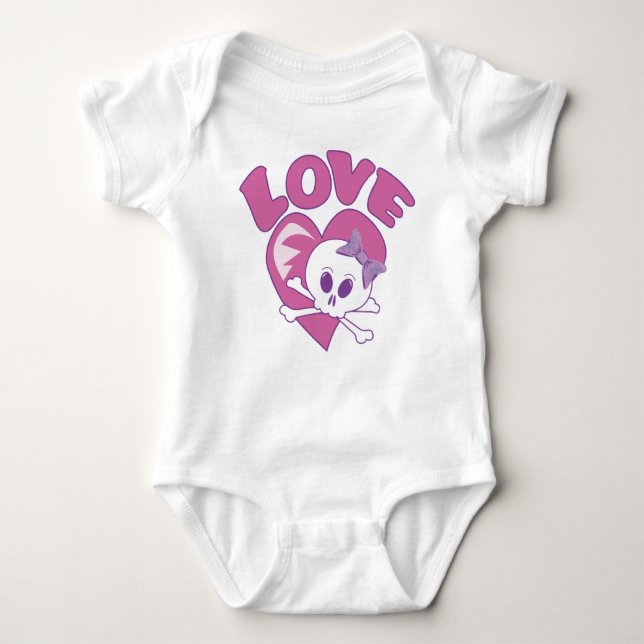 Love Skull Baby Bodysuit (Front)