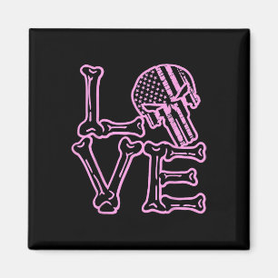 Love Skull Bones Valentine Graphic For Couples Magnet