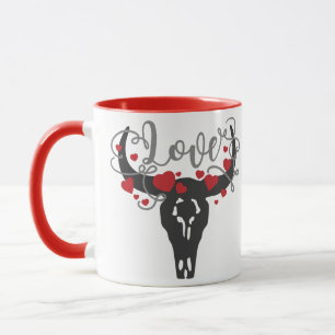 LOVE skull hearts Mug