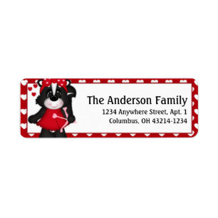 Love Skunk Valentine's Day Address Labels d3