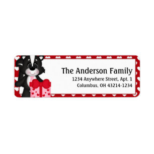 Love Skunk Valentine's Day Address Labels d5