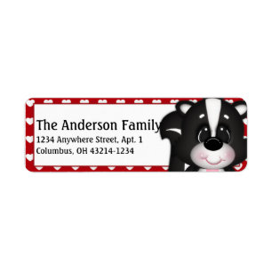 Love Skunk Valentine's Day Address Labels d6