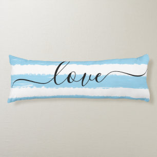 Love Sleep Blue White Striped Watercolor Body Cushion