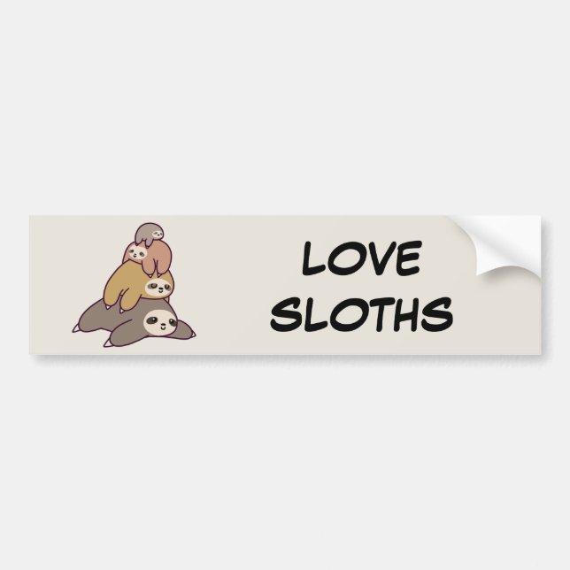 Love Sloths Bumper Sticker (Front)