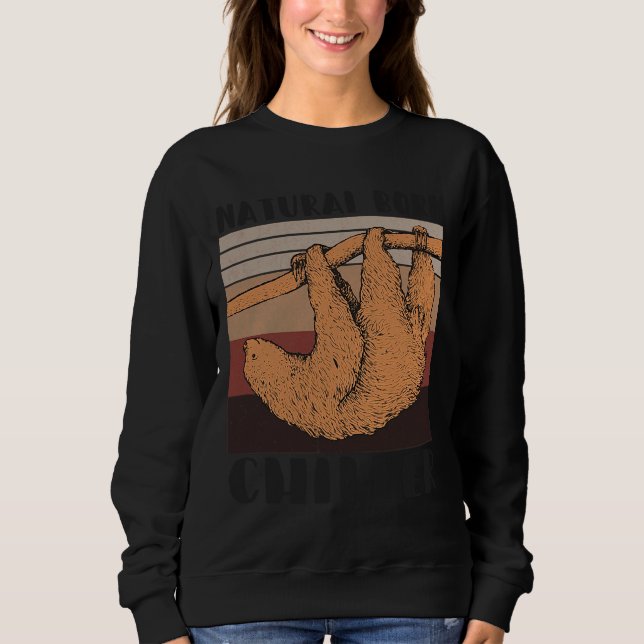Love Sloths Chiller Trendy Casual Sweatshirt (Front)