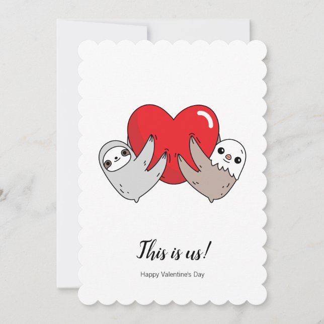 Love Sloths Valentine's day Card (Front)