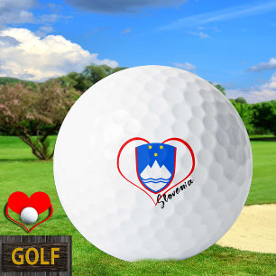 Love Slovenia Golf Balls, Slovenian flag, Heart Balls