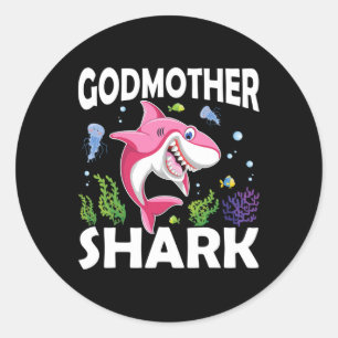 Love Smile Nice Fish Godmother Shark In The Sea Classic Round Sticker