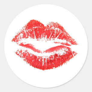 Love, Smooches, Kisses, Lips Classic Round Sticker
