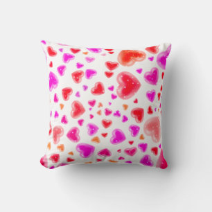 Love, so many hearts, White Cushion
