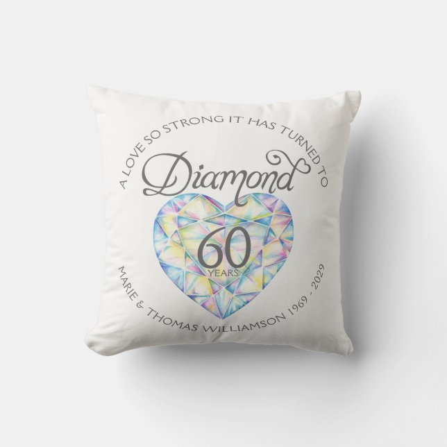 Love so strong 60th diamond anniversary pillow (Front)