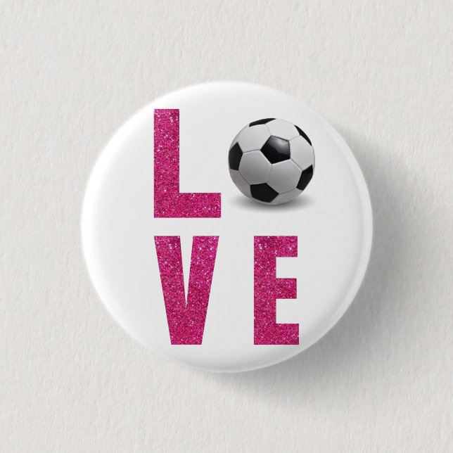 Love Soccer 3 Cm Round Badge (Front)