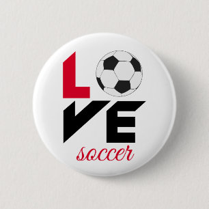 Love soccer 6 cm round badge