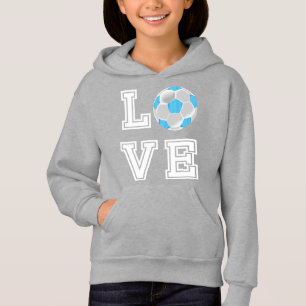 Love Soccer - Baby Blue and White