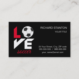 Love soccer business card