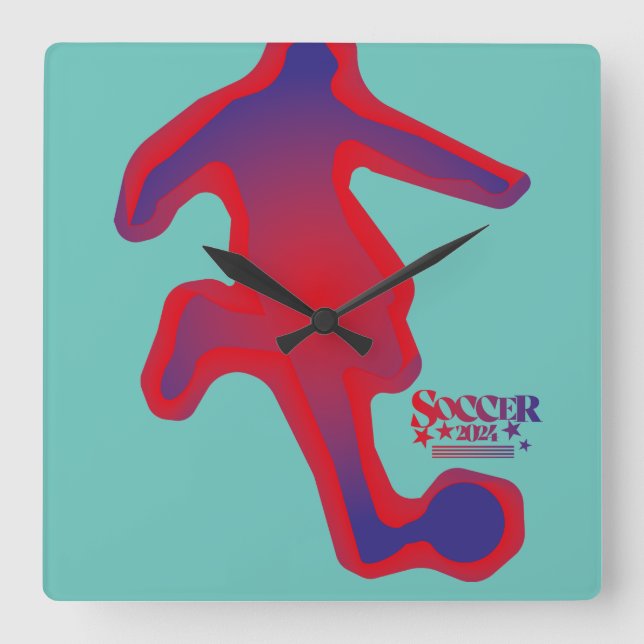 LOVE SOCCER BY MASANSER PIXELAT SQUARE WALL CLOCK (Front)