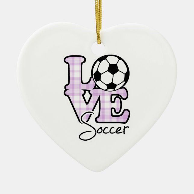 Love Soccer Ceramic Ornament (Front)