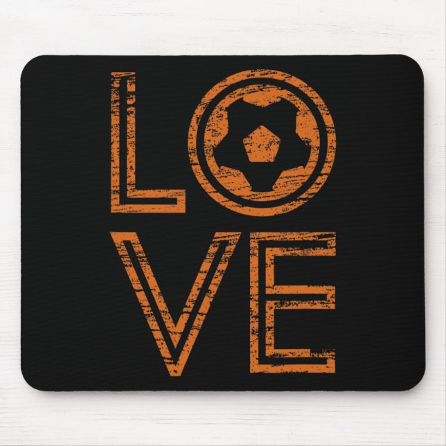 Love Soccer European Football Outline Retro Graphi Mouse Pad (Front)