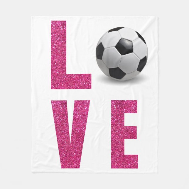 Love Soccer Fleece Blanket (Front)