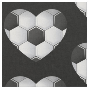 love soccer football heart sports athletic fabric