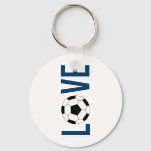 Love Soccer Key-chain (blue) Key Ring