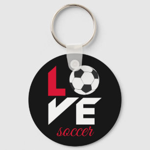 Love soccer key ring