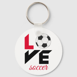Love soccer key ring