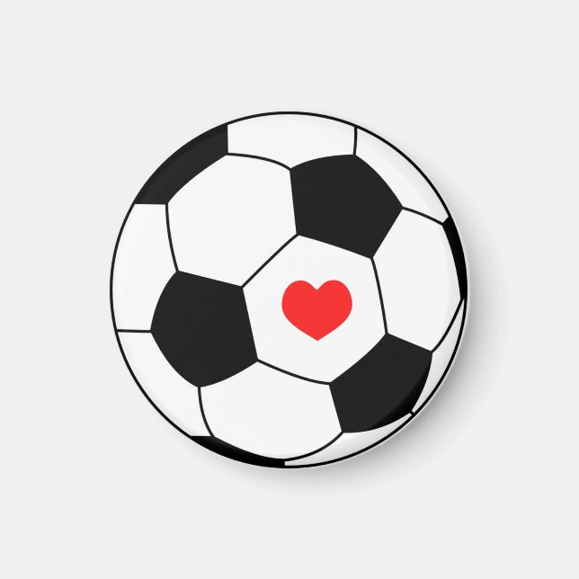 Love soccer - Sport ball with heart  Magnet (Front)