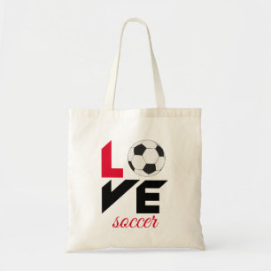 Love soccer tote bag