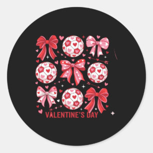 Love Soccer Women's Footll Valentine's Day Design  Classic Round Sticker